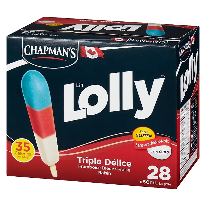 Chapman's Low Calorie Triple Treat Li'l Lolly in a Box 28 x 50 ml