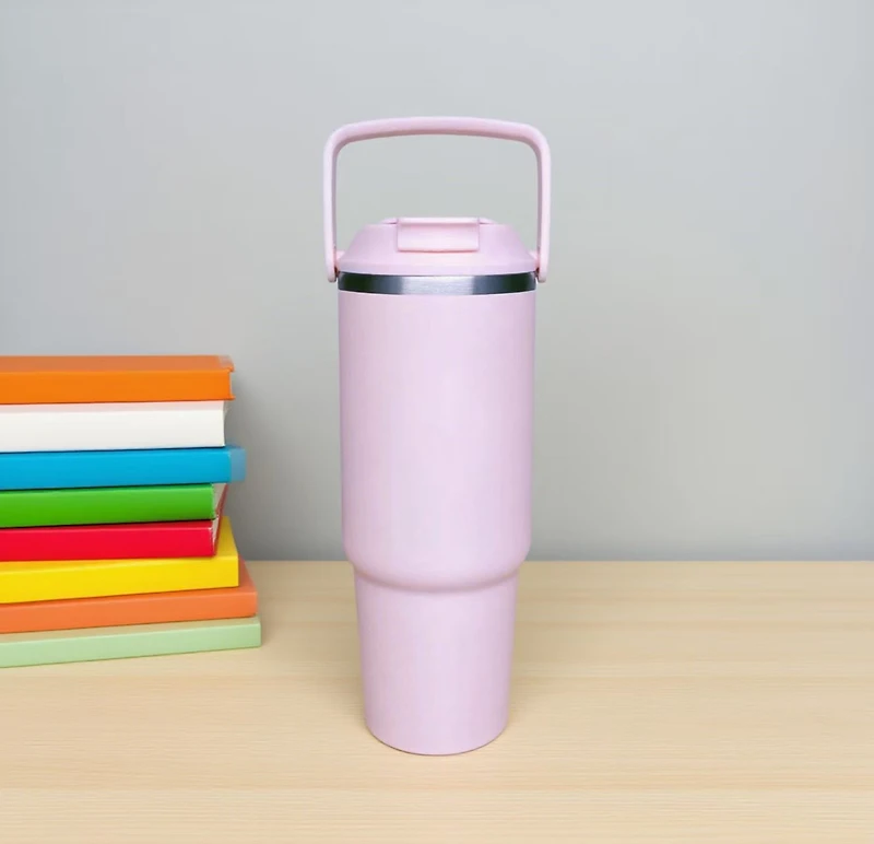 MAINSTAYS 30OZ STAINLESS STEEL TUMBLER PINK