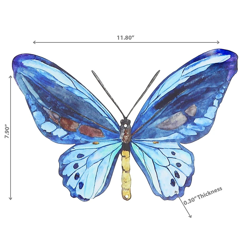 IH Casa Decor Metal Butterfly Wall Decor Blue