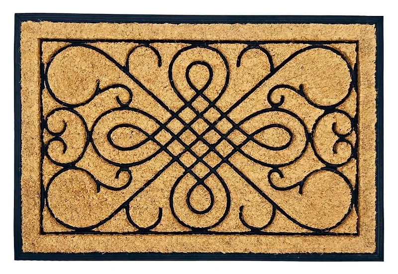Extra Large Non-Slip Rubber Coir Door Mat – 24 Inch x 36 Inch, Rubber Ideal for Outdoor and Indoor Use