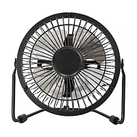 Mainstays 4 inch Personal Metal USB Powered Desktop Fan Black