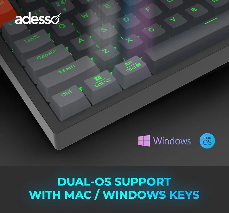 Clavier mécanique compact RGB Multi-OS Adesso EasyTouch 1200 avec CoPilot AI