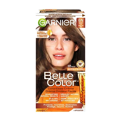 Garnier Belle Color Permanent Hair Dye, Natural results, up to 100% Grey Coverage, Enriched with Argan Oil