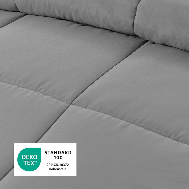Swift Home Couette de Substitution au Duvet Basic, Toutes Saisons Hypoallergénique et Confortable, Queen, Gris clair