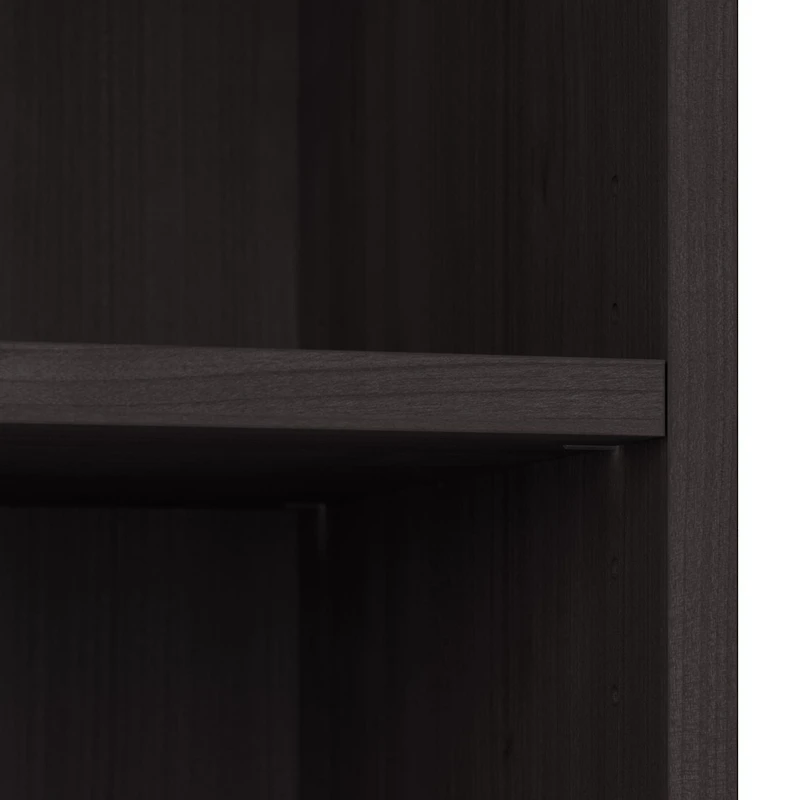 Bestar Universel 30W Standard 5 Shelf Bookcase in charcoal maple