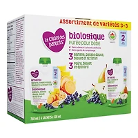 Parent’s Choice 3+3 Variety Pack Baby Food Purée, 768 mL (6 x 128 mL POUCHES)