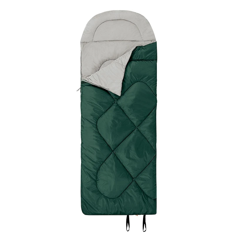Ozark Trail 0C Sleeping Bag, 92"(L) x34" (W),Temp Rating +32℉/+0℃, Polyester Fabric, Outer Green, Sleeping Bag