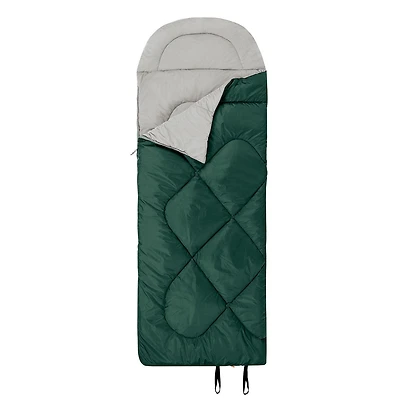 Ozark Trail 0C Sleeping Bag, 92"(L) x34" (W),Temp Rating +32℉/+0℃, Polyester Fabric, Outer Green, Sleeping Bag