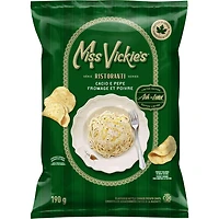Miss Vickie’s croustilles assaisonnées cuites à la marmite Fromage et poivre 190 g.