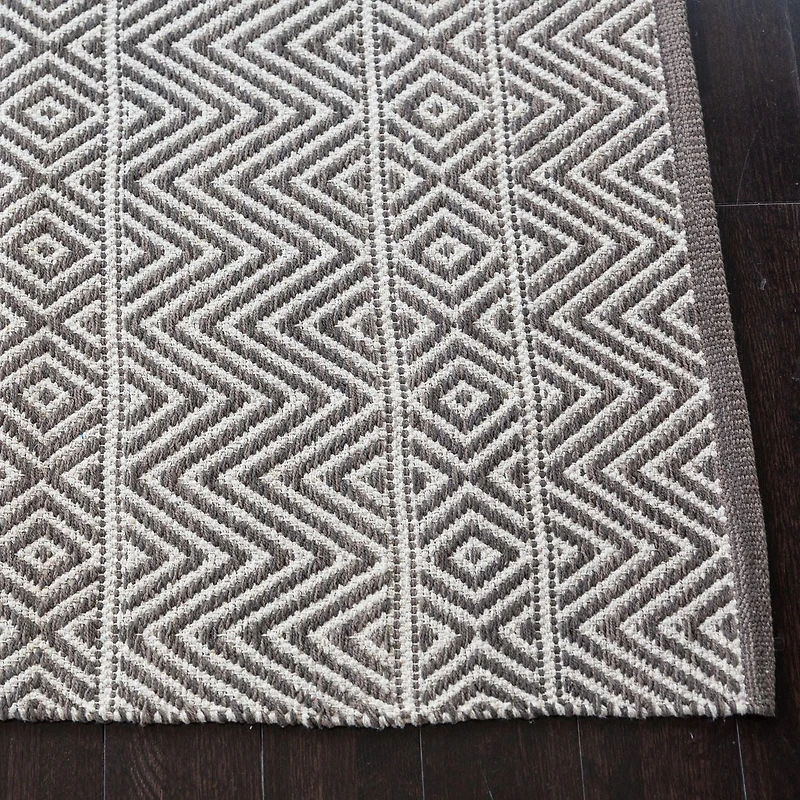 Tapis tissé à plat en coton à chevrons Fabstyles pour salon, couloir, patio