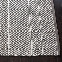 Tapis tissé à plat en coton à chevrons Fabstyles pour salon, couloir, patio