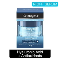 Neutrogena Hydro Boost Night Pressed Face Serum with Purified Hyaluronic Acid and Antioxidants for Moisturized Skin, 48 g
