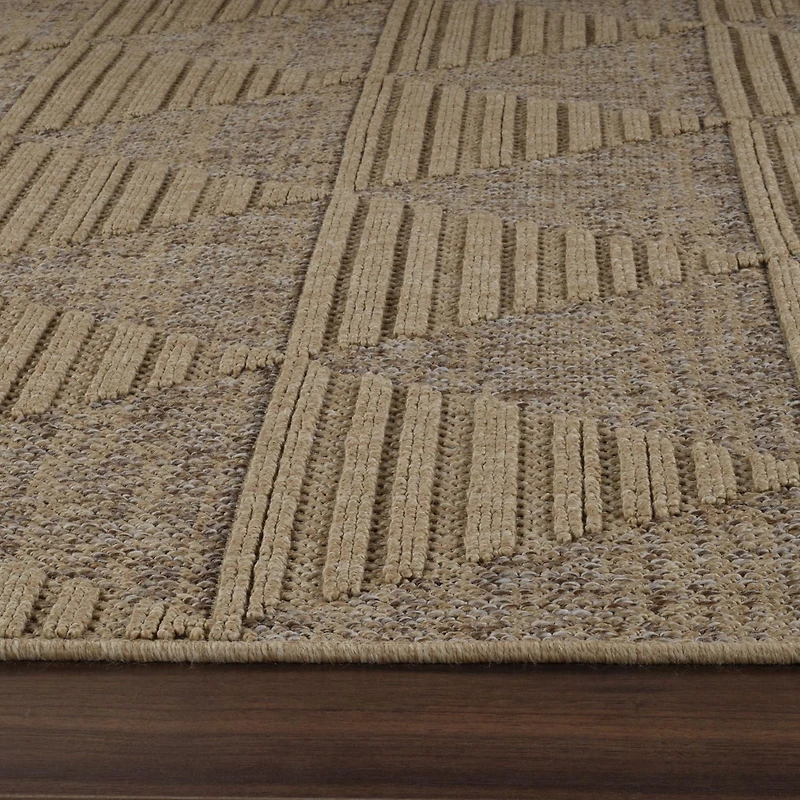 Tapis d'interieur exterieur abstrait Rug Branch Hogar, marron beige, moderne - Salon, chambre, salle a manger et cuisine