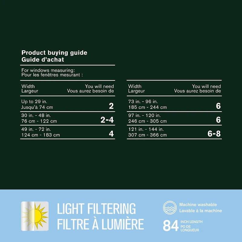 Panneau de tenture filtrant à œillets Farley Hometrends de 213 cm (84 po) Panneau a oeillets