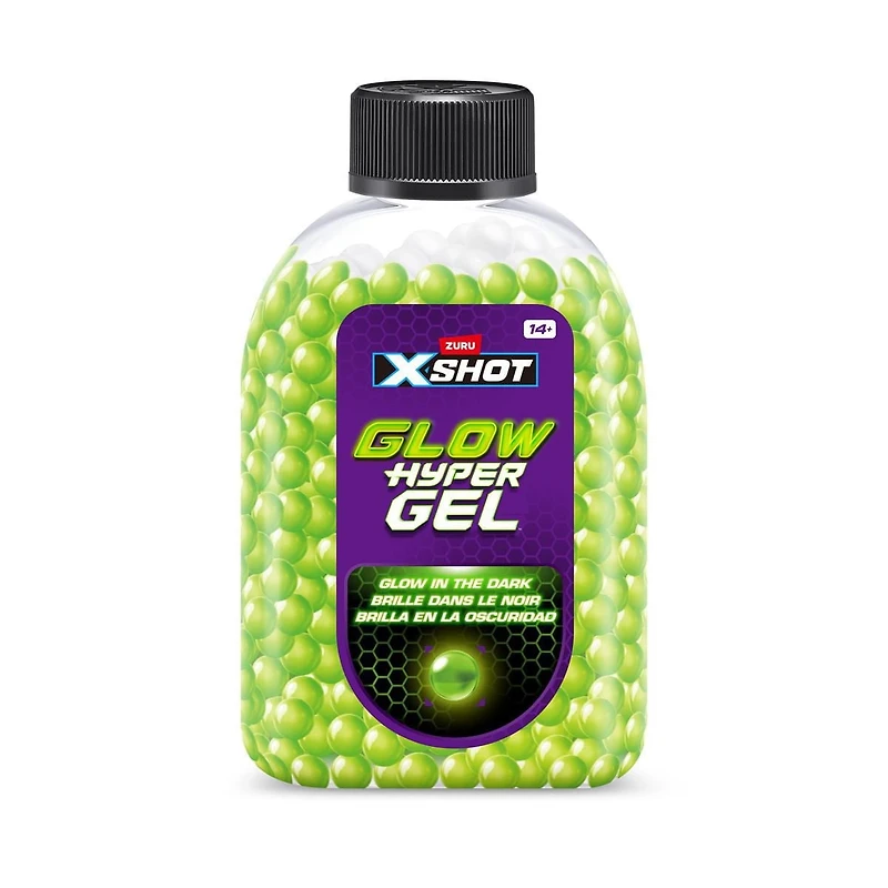 XSHOT Hyper Gel Glow In The Dark NightStrike Blaster (5 000 boulettes Hyper Gel phosphorescentes) de ZURU Mousse Blaster