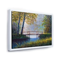 Designart Morning Sunlight and The Awakening Spring Forest FLOAT FRAME WALL ART