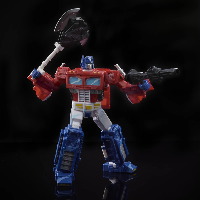 Transformers Toys Generations War for Cybertron 35th Anniversary Special Edition WFC-S65 Classic Animation Optimus Prime - Cel Shaded Deco