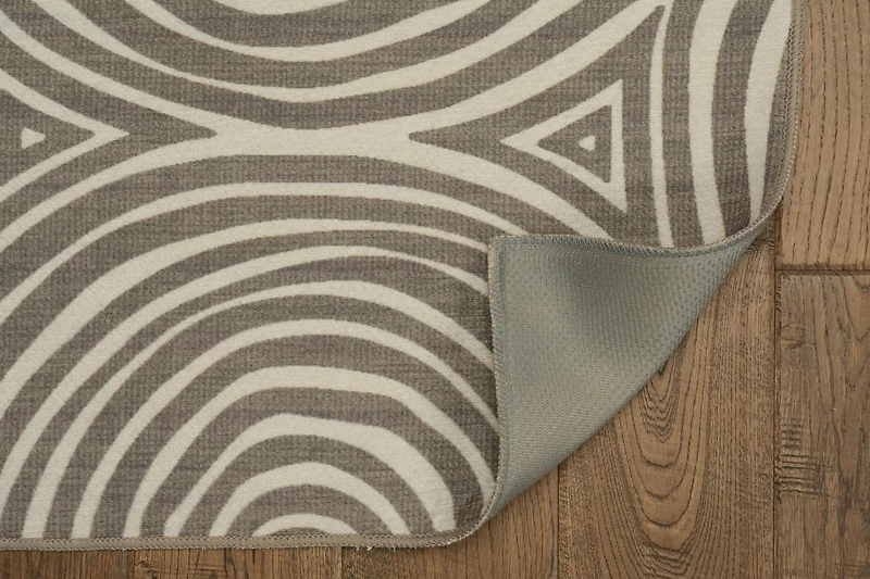 Outdoor Washable Ocoee Ivory & Brown 7' x 9' Area Rug