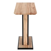 Modern MDF & Metal Console Table - Natural & Black
