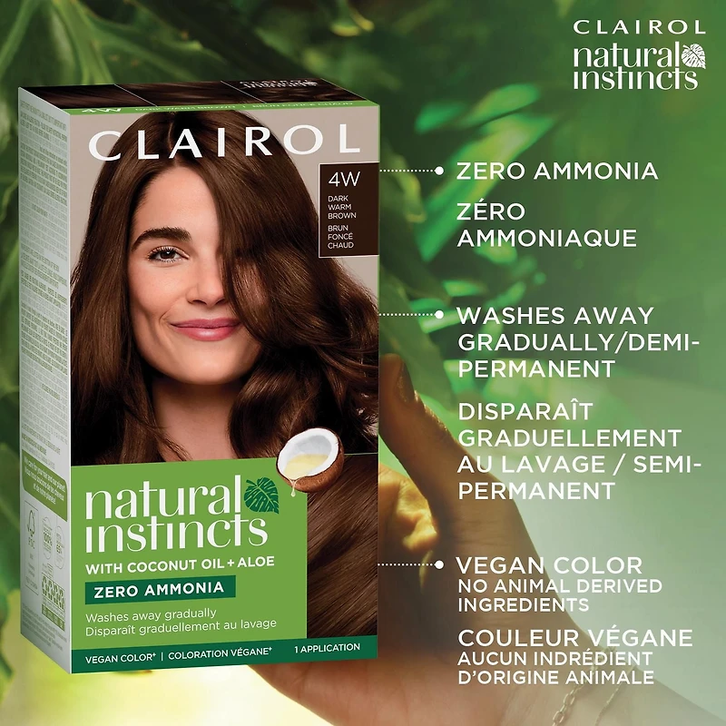 Clairol Natural Instincts Demi-Permanent Hair Color, Vegan Hair Dye, Made with coconut oil and aloe vera