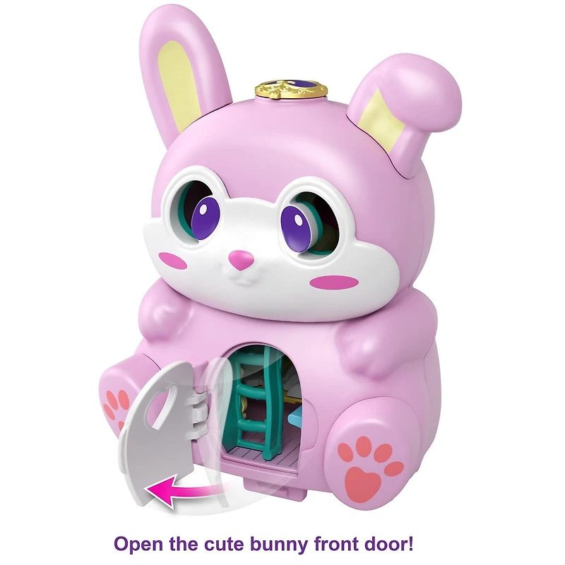 Polly Pocket-Coffret Transformable Lapin, avec Polly et figurine lapin