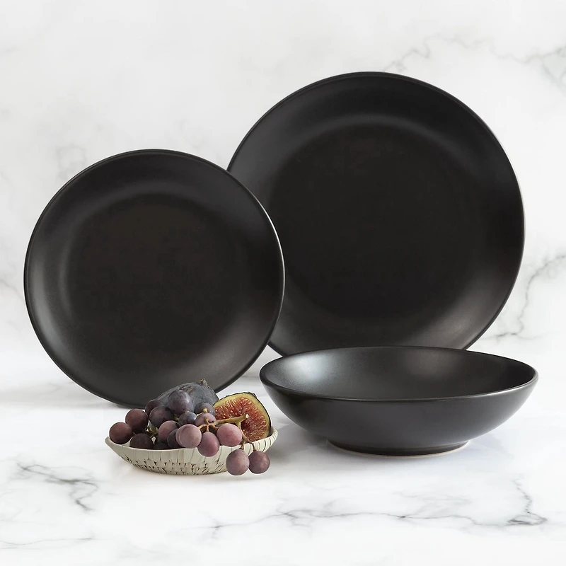 Safdie & Co. Luxury Premium Stoneware Tableware Dishware Dinnerset 12 Piece Set Ebony