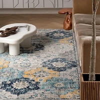 Tapis floral moderne de la collection Savannah Rug Branch