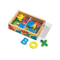 Melissa & Doug 52 Alphabet Magnets en Bois dans une Boîte - Lettres Majuscules et Minuscules - Certifié FSC