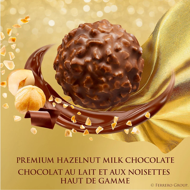Boîte-cadeau de fins chocolats au lait et aux noisettes FERRERO ROCHER, 12 chocolats