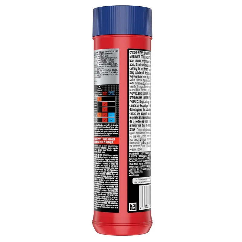 Drano Cristaux puissance professionnelle débouche-tuyaux et nettoyant de drains
