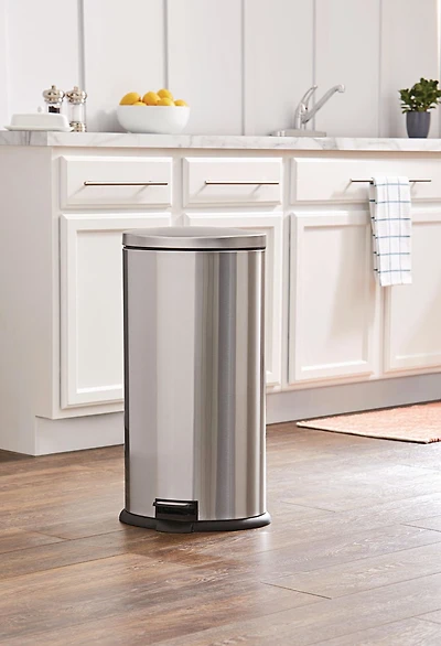 Hometrends 30 Litre Stainless Steel Pedal Bin, Oval, Oval/30 Litre