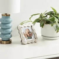 Wiggle 5x5 matted to 4x4 Square Silver Tabletop Picture Frame, WIGGLE SQ 5X5/4X4 SV