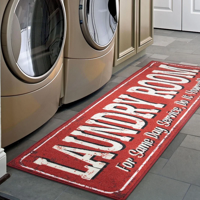 Tapis de couloir classique à sous-couche en caoutchouc de la collection Laundry