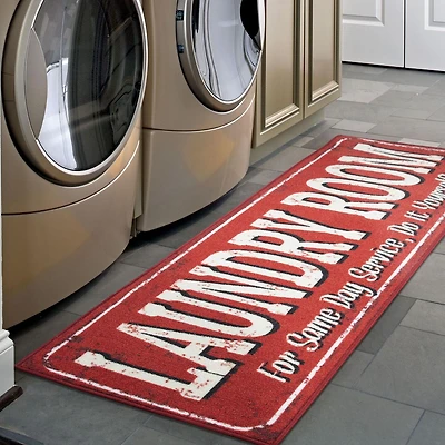 Tapis de couloir classique à sous-couche en caoutchouc de la collection Laundry