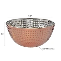 Metallic Rose Hammered Salad Bowl 9.50"