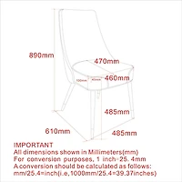 Modern Fabric & Metal Dining Chair, Fabric, Set of 2 - Beige & Black