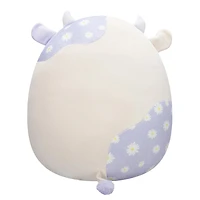 Peluche Squishmallows de Pâques 16" - Vache crème et lavande avec motif floral
