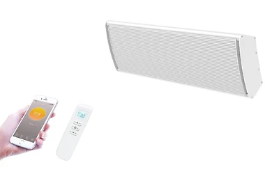 Wexstar Ultra 1000W White Wall/Ceiling Infrared Heater with w/Built-in Thermostat Wi-Fi Smart Phone connection and Remote Control