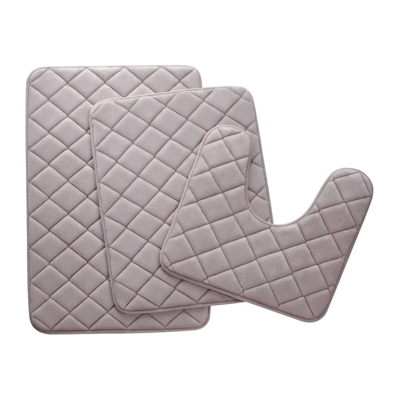 Mainstays Memory Foam Bath Mat Set, 3-piece set