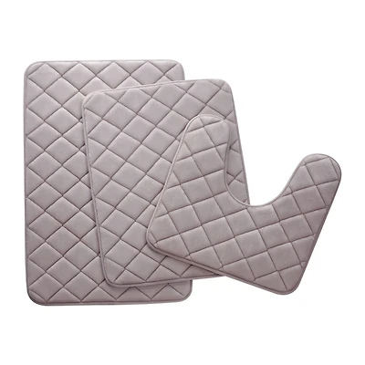 Mainstays Memory Foam Bath Mat Set, 3-piece set