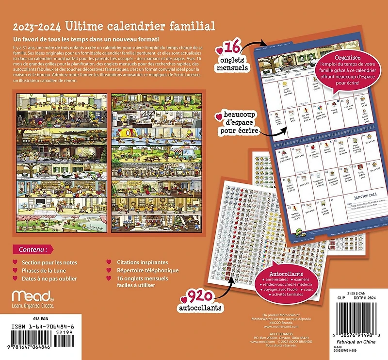2024 Motherword French Wall Calendar