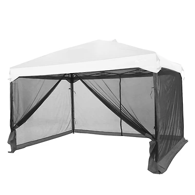 Mur en maillage Ozark Trail pour structure de 3,6 m x 2,7 m (12 pi x 9 pi), tissu gris avec maillage noir, inclut des piquets..