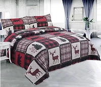 Marina Decoration Rich Printed Stitching Coverlet Bedspread Ultra Soft Summer Bedding Quilt Set with Quilted Sham