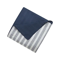 Ensemble de housse de couette 2 pièces Rayure bleue HOMETRENDS, 1 place 100 % coton