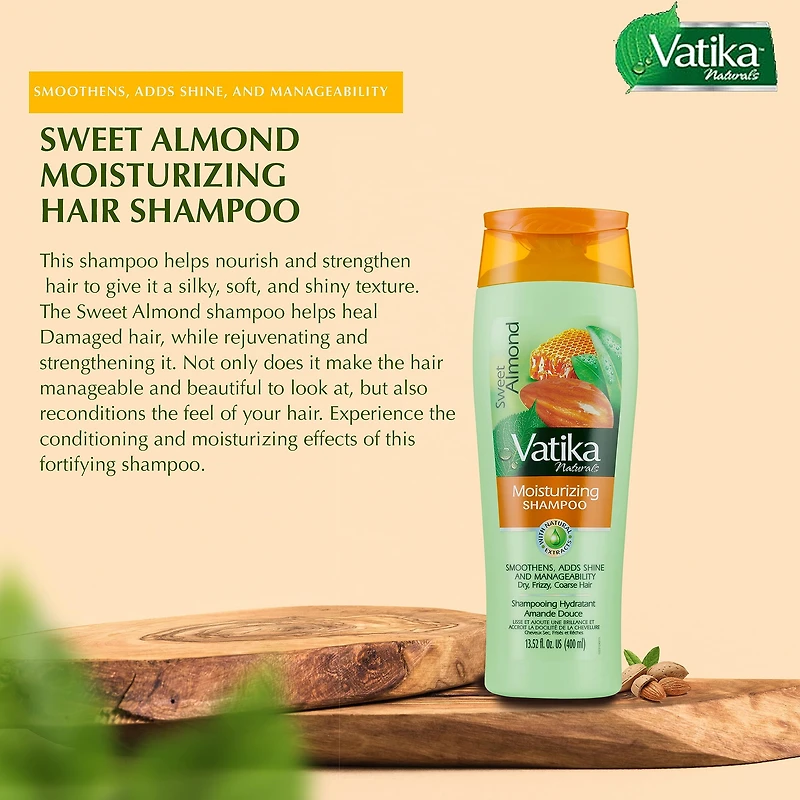 Shampooing hydratant à l'amande douce Vatika de Dabur Shampooing à base d'amande
