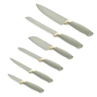 Beautiful 6-Piece Sage Champagne Gold Knife Set