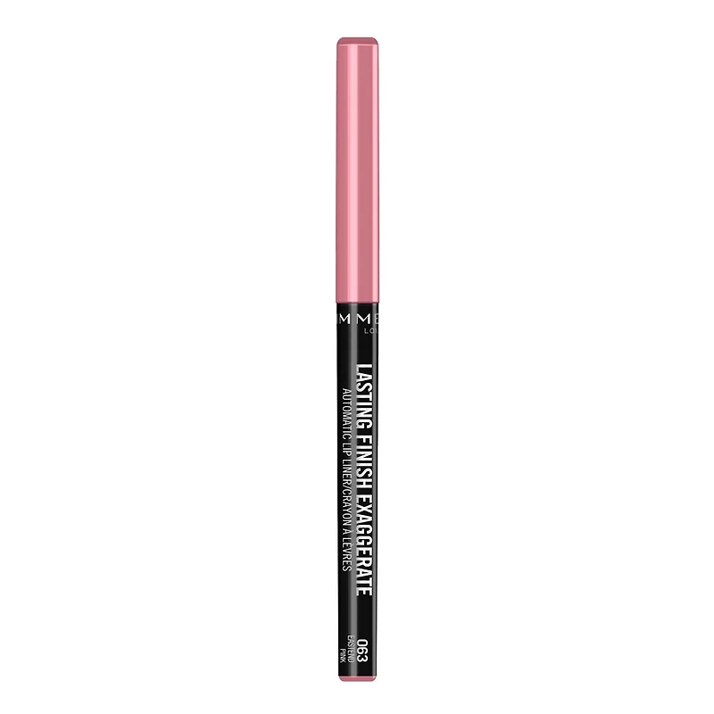 Rimmel Crayon à lèvres automatique Lasting Finish Exaggerate, crémeux, mélange de cire, silicone volatil et vitamines (E,C), 100% Sans Cruauté Crayon à lèvres longue tenue