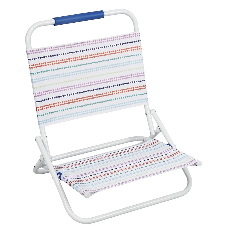 Mainstays Beach Sand Chair, Dots, Nouveau, 50% Polyester recyclé