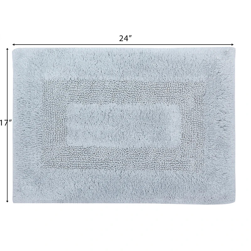 Tapis de bain Mainstays Racetrack 100% Coton Gris, 17" x 24" Tapis de bain antidéparant