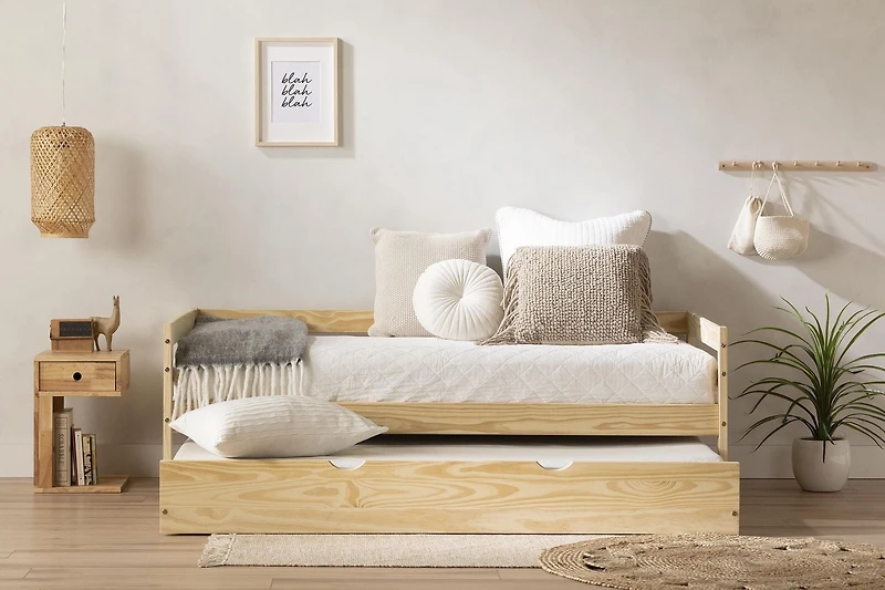 Solid Wood Daybed with Trundle Bed from the collection Sweedi South Shore